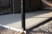 Concrete just laid in barn