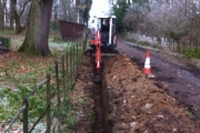 Trenching for heatmain pipe